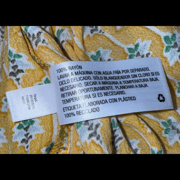 RHODE Crop Top Size 3XL Yellow Boho Prairie Coquette Hippie FLORAL DESIGNER NWT - Picture 10 of 11